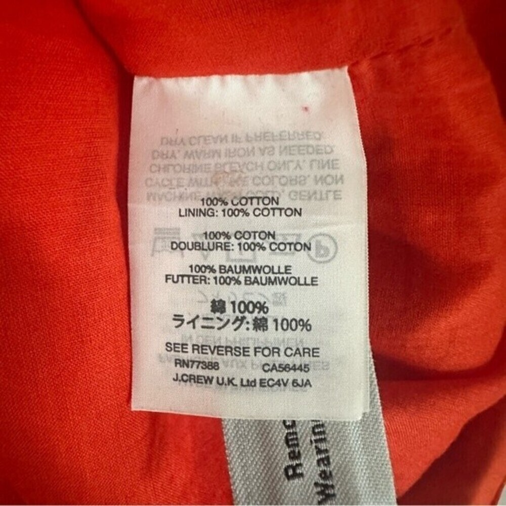 J. Crew Off The Shoulder Orange Cotton Babydoll Smocked Dress Size 0 - Picture 6 of 7